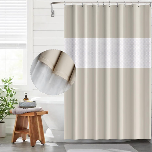 Shower curtain beige - beige, bathroom
