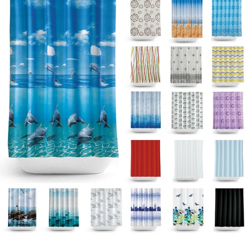Bathroom fabric shower curtain - bathroom,