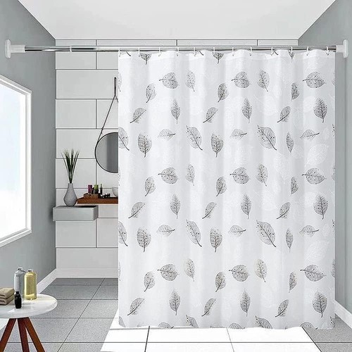 Shower curtain black leaves - shower,