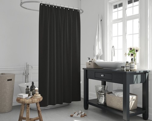 Black fabric bathroom - black,