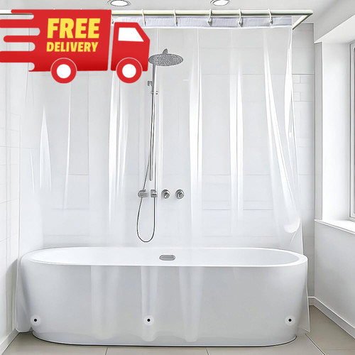 Clear shower curtain - shower, peva