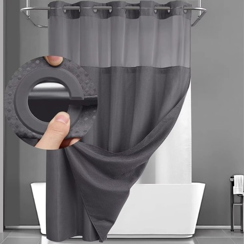 Shower drapes waffle - waffle, hookless